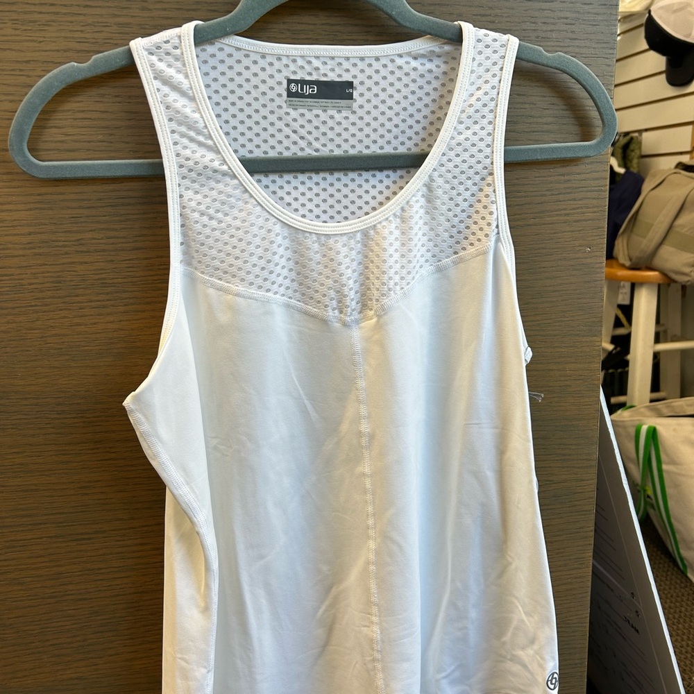 Lija White Mesh Tank Top